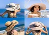 Sommer weite Big Bim Sun Hut Briefe Floppy Strohhüte für Frauen UV Schutz Panama Beach Hats Ladies Chapeau7296807