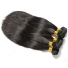 Nertsen Braziliaanse rechte maagd weeft 100 g/pc 3 stcs/lot dubbele inslag natuurlijke zwarte kleur menselijke remy hair extensions