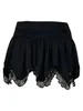 Women Y2K Lace Mini Skirt Low Rise Layered Ruffle Hem Mini Skirt Lingerie Short Skirts Fairycore Skirt Streetwear 240416