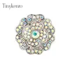 Klusterringar 2024 Fashion Noble Elegant Charm Flower Ab Rhinestone Ring Gift