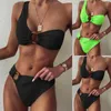 Swimwear's Swimwear Ladies sexy Bikini a una spalla che vendono colori di costumi da bagno separato a colore solido Push Up Bikini Set per le donne