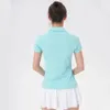 Summer Golf Wear Короткий рукав Женская одежда модная бейсбольная воротника UPF50 Легкая влага Wicking Style Tshirt 240416