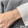 Kette Neue Punk -Mode 1,5mm Schlangenknochenarmband für Frauen goldene Farbe 14K Gelbgold Armbänder weibliche Schmuck Weihnachtsgeschenk Drop d DHPBQ