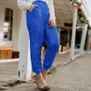 Frauenhose 2024 glänzende Pailletten Mode hohe Taille Baggy Hosen Streetwear Farkly Glitter Casual Ladies Pantalone