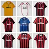 90 91レトロシャツサッカージャージ95 96 97ガリット01 02 03 12 14 15 Maldini Van Basten Football Kaka Inzaghi 06 07 Pirlo Shevchenko Baggio AC Milans Jersey