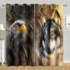 Curtain 2pcs Wolves Style Printed For Home Decor Rod Pocket Window Treatment Bedroom Office Kitchen Living Room And Study