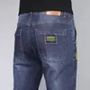 Jeans de moda de jeans Grey Stretch Slim Fit Personalidade simples Roupas masculinas Casual Skinny Denim Troushers