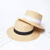 Boinas verão palha natural fedora chapéu chapéu liso de moda simples fita fita praia praia à prova de sol Billycock