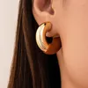 Pendientes de sementales Glaze de goteo de metal Vintage C para mujeres Diseño de moda punk joya de aro geométrico personalizado al por mayor