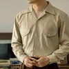 Men's Casual Shirts ST-0051 Big US Size Genuine Quality Vintage Looking Loose Fitting Cuban Collar 100% Cotton Guayabera Shirt 24416