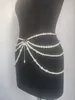 Cintura da donna con catena in vita per perle nappa 240401