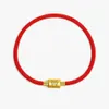 Dragon Zodiac Red Rope Bracelet Moda Marca de nascimento Ano para homens e mulheres casal de homens e mulheres reais 24k Gold Lucky Bea 240416