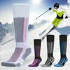 Chaussettes masculines 1 paire laine ski thermique épais hommes femmes hiver une longue compression chaude pour la randonnée des sports d'escalade de snowboard