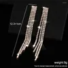 Dange oorbellen Bohopan 2024 Luxe lang voor vrouwen glans Rhinestone Drop Elegant Wedding Party Oordings Fashion Jewelry