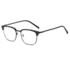Retro Eyebrow Glasses Frame Anti Blue Light Myopia Eyeglasses Casual Half Frames Men Design Classic Flat Female 240410