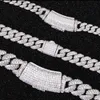 Hot Selling Pass Diamond Tester 925 Solid Silver 6mm 9mm 13mm Two Rows Iced Out Hip Hop Vvs1 Moissanite Cuban Link Chain