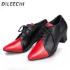 Dance Shoes DILEECHI Women's Genuine Leather Teachers Ballroom Dancing Square Latin