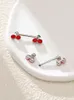 KUNIU 2pcs y2k cute cherry breast ring ladies body piercing jewelry stainless steel milk nail 240407