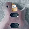 نبيذ اللون الأحمر LP جسم الغيتار في الخشب الصلب مع 2 humbucker pickups الأضرار السطحية والتشققات غير مكتملة من خلال الجسم لاستبدال DIY