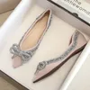 Casual Shoes 2024 balettlägenheter för kvinnor mode strass bow platt fotvaror kvinnlig plus storlek mockasin båt chaussure femme