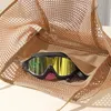 Storage Bags Mesh Tote Beach Bag 4 Colors Outdoor Travel Shopping Bags Net Handbags