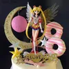 Action Toy Figures Eternal Sailor Moon Cake Ornements Tsukino Usagi Action Figure Decoration Collection Doll Model Model Toys for Birthday Gifts Y240415