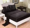 Feuilles de lit de soie imitées couleurs de lit en satin couvre-lit à lits de lit jumelle en pleine taille gris noir blanc1425345
