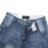 Jeans pour hommes shorts denim d'été masculin cargo multiples multiples jean pantalons de veau baggy 42 44 46