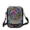 Shoulder Bags Fashion Embroidery Small Square Bag Retro Handbag Female Designer Ethnic Style Lady Messenger