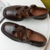 Casual skor kvinnors äkta läder smala band lapptäcke ihåliga burlägenheter loafers retro student stil dagligen mockasins