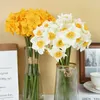 Decorative Flowers 6pcs/bunch Artificial Narcissus Flower Bouquet Wedding Bridal Fake For Home Garden Decoration White Daffodil Silk