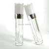 Botellas de almacenamiento 50 piezas recipientes de brillo de labios vacíos de plástico transparente botella cosmética cosmética tapa blanca de 6.5 ml tubos de brillo de labios