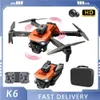 DRONES 2024 NOUVEAU K6 DRONE 1080P TRIPLE CAMERA HD Machine aérienne professionnelle Flyer Intelligent Obstacle Évitement Retour Aircraft Toys 240416