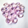 Cristal de lustre (anéis livres) 100pcs de alta qualidade 14 mm cor rosa K9 Octagon Beads em acessórios de lâmpada de vidro de vidro de 2 brilho de 2hole