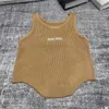 Tanks pour femmes Camis Réservoir irrégulier gilet tricoté à rayures pour femmes tricots sans manches t-shirts