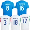 italys Soccer Courcer 24-25 Italian Thai Quality Jersey 10 Raspadori 9 Scamacca 8 Jorginho 7 Frattesi 18 Barella 14 Chiesa Number Number Shirt