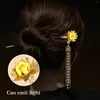 Haarclips Chinese Pin Sticks Light Retro Lotus Flower Accessories For Women Girls Tassel Pearl Headpieces Hoofdtooi hoofdtooi