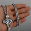 Anhänger Halsketten Edelstahl Christentum Cross Jesus Halskette Männer Gebet Amulett Schmuck schwarze Gunblattgeschenk