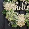 Fiori decorativi 1pc 40 cm artificiale verde idrangea ghirlanda decorazione per la casa del matrimonio mobile decorazione della parete della porta bianca