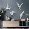 Figurines décoratives créatives en résine 3D Birds sculpture mur suspendu nordique animal figurine maison salon décoration