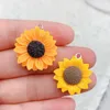 10pcs Trend Sunflower Flower Resin charms For Making Craft Accessory Decor Bulk DIY Jewelry Findings Making 240408