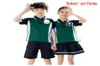 Retail Custom Kids Tracksuit Children Inglaterra menina menina curta Manga curta 2PCS Conjunto de roupas de designer de uniformes da escola primária set1032593