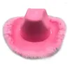 Boinas imprimindo chapéu de cowgirl para mulheres meninas chapéus de cowboy respiráveis com banquetes de acabamento de pelúcia