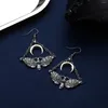 Kolczyki Dangle Dark Gothic for Women Chain Moth Moonlight Vintage Akcesoria biżuterii