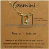 Hangende kettingen ins -stijl minimalistisch accessoire ontwerp sense 12 constellatie sterrenbeelden ketting horoscoop sieraden galaxy libra ast dh6j3