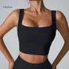 Fiess Workout Lu Align Fixed Colet, Cup, Impact Sports Sports, Women Suporte Suporte Ajuste Ajuste as correias Racerback Bra Lemon Gym Workout