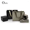 Bolsas de joias Oirlv Shopping Paper Paptle personalizado para pequenas empresas preto sacos verdes brancos para embalagem