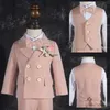 Garnitury Flower Boys Photography Suit Dzieci Luksusowa sukienka ślubna Dzieci Performance Blazer garnitur dziecięce urodziny formalny kostium ceremonii