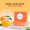 Sabonete artesanal 2pcs kojic soop cleho iluminação clareamento clarear manchas escuras de limpeza facial de acne hidratante Sabon de banho liso de banho 240416