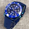 Montre-bracelets 40 mm Tandorio 20ATM Blue Ebated Men Watch Sapphire Glass Date Japon NH35 Automatique Lumineux Sunburst Dalm Strap Waffle